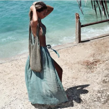 Waist Tie Long Skirt Swimsuit Cover Ups - Image 2