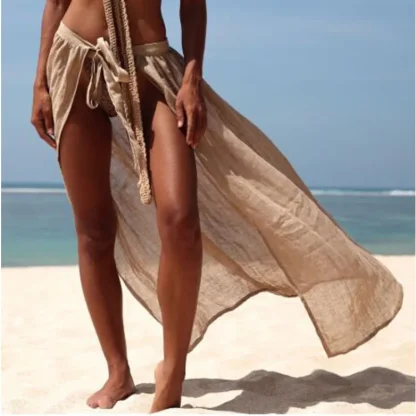 Waist Tie Long Skirt Swimsuit Cover Ups