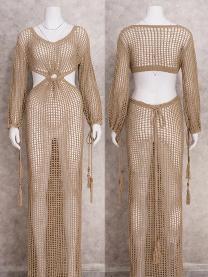 Sexy Knitted Dress Swimsuit Cover Ups - Image 6