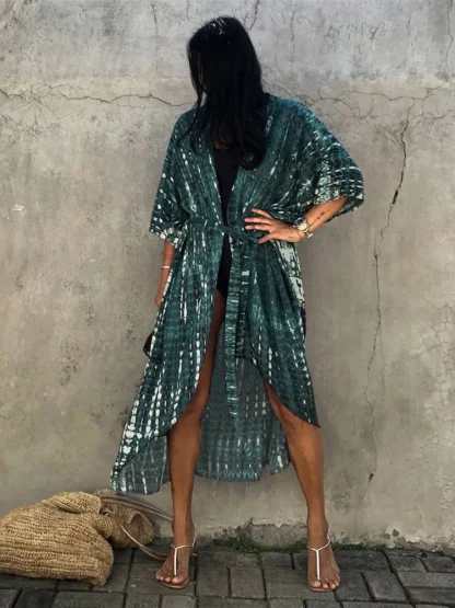 Tie Dye Stripe Swimsuit Cover Ups - Image 4
