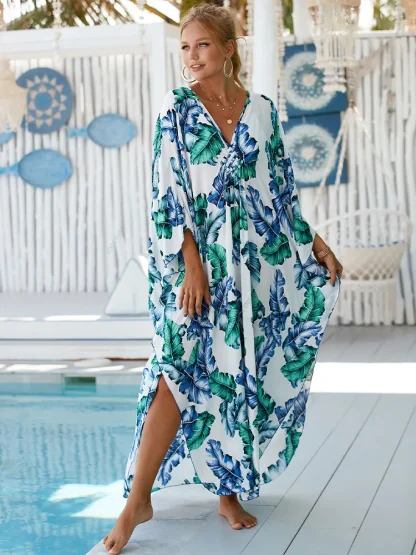 Tropical Print Dress Swimsuit Cover Up - Image 4