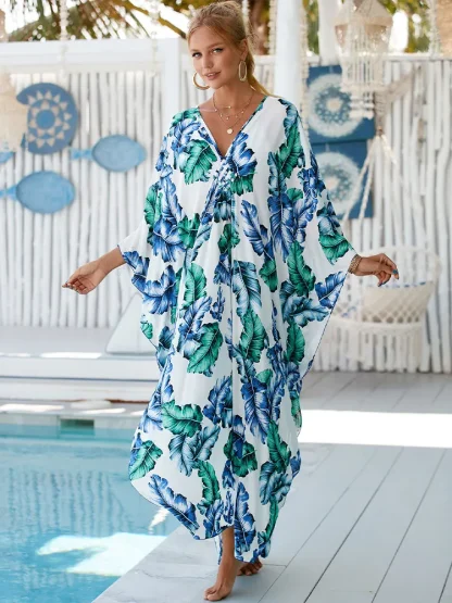 Tropical Print Dress Swimsuit Cover Up