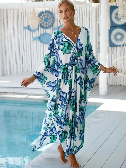 Tropical Print Dress Swimsuit Cover Up - Image 6