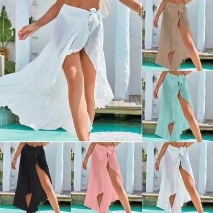 See-through Wrap Swimsuit Cover Ups - Image 7