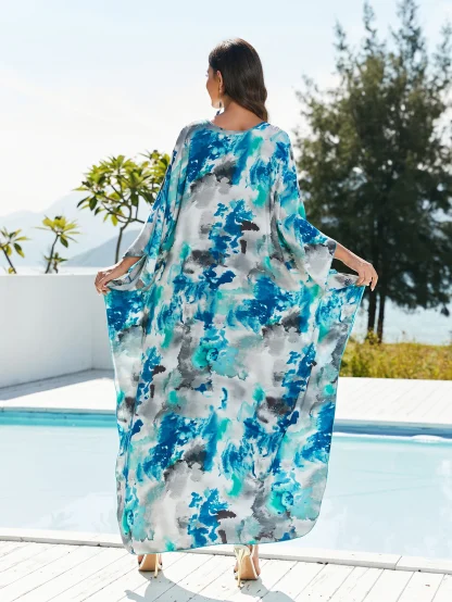 V-neck Long Dress Swimsuit Cover Up - Image 2
