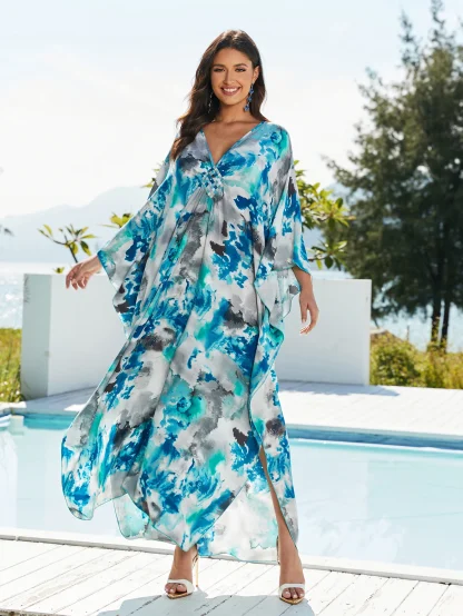 V-neck Long Dress Swimsuit Cover Up