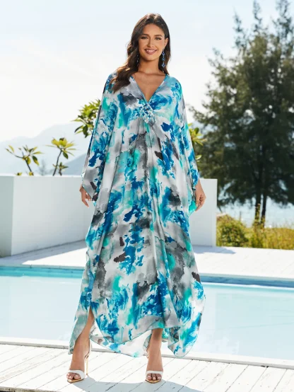 V-neck Long Dress Swimsuit Cover Up - Image 5