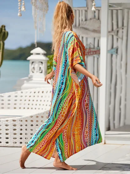 Colorful Tunic Dress Swimsuit Cover Up - Image 4
