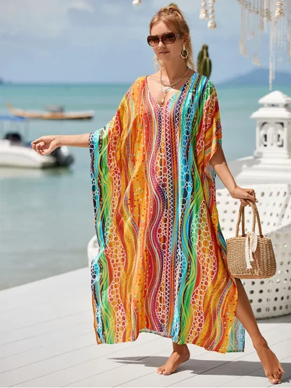 Colorful Tunic Dress Swimsuit Cover Up - Image 5