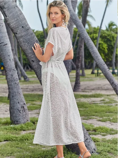 Tie Waist Dress Swimsuit Cover Ups - Image 2