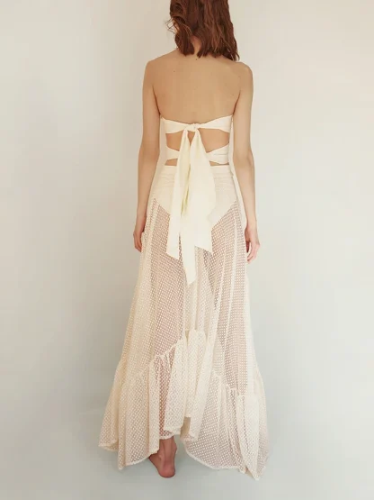 Fishnet Long Skirt Swimsuit Cover Up - Image 3