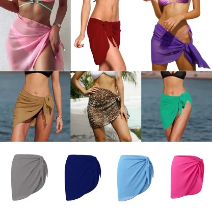 See-through Wrap Skirt Swimsuit Cover Ups - Image 4
