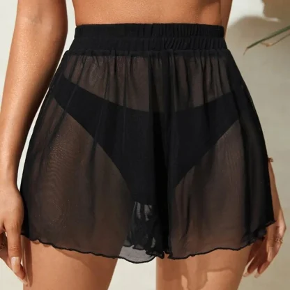 Elastic Waist Short Swimsuit Cover Up - Image 2