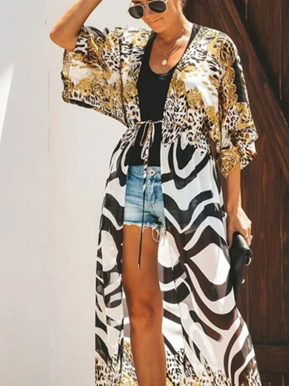Leopard Print Swimsuit Cover Up - Image 4