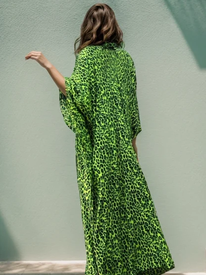 Leopard Print Dress Swimsuit Cover Up - Image 2