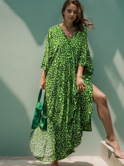 Leopard Print Dress Swimsuit Cover Up - Image 4