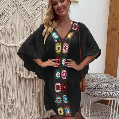 V-neck Boho-style Swimsuit Cover Up