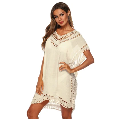 Hollow Out V-neck Swimsuit Cover Ups - Image 3