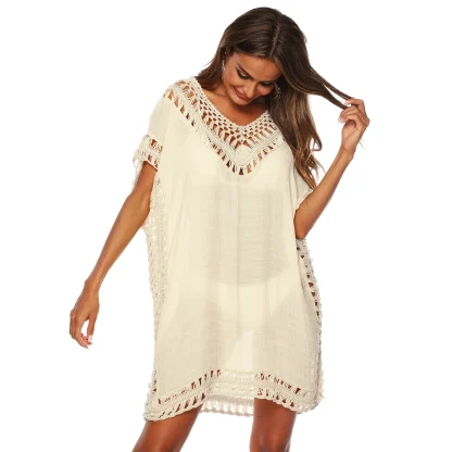 Hollow Out V-neck Swimsuit Cover Ups