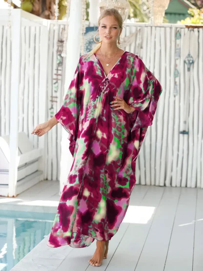 Batwing Sleeve Swimsuit Cover Up - Image 6