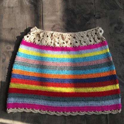 Colorful Crochet Skirt Swimsuit Cover Ups - Image 6
