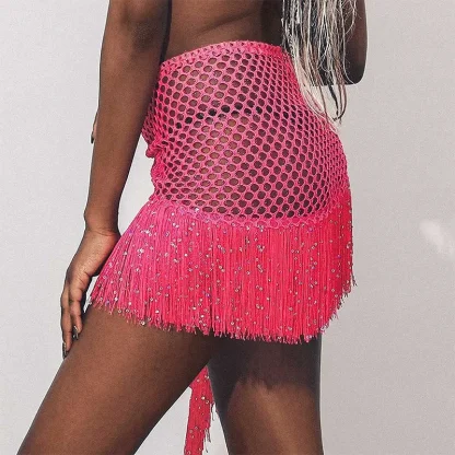 Tassel Sequins Skirt Swimsuit Cover Ups - Image 2