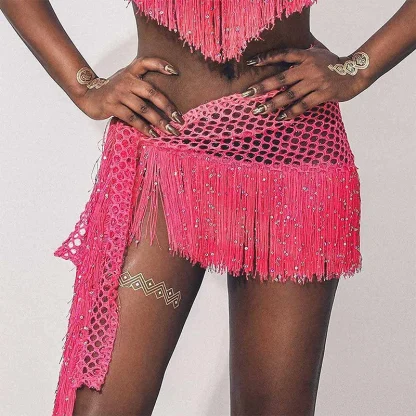 Tassel Sequins Skirt Swimsuit Cover Ups