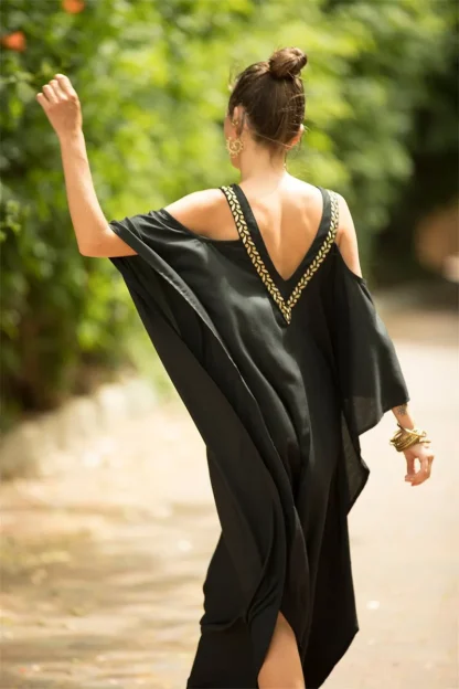 Cold-shoulder Dress Swimsuit Cover Ups - Image 2
