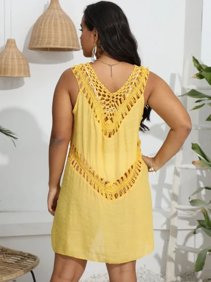 Solid Sexy Dress Swimsuit Cover Ups - Image 3