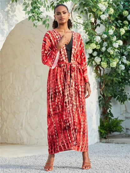 Tie Dye Open Front Swimsuit Cover Ups - Image 5