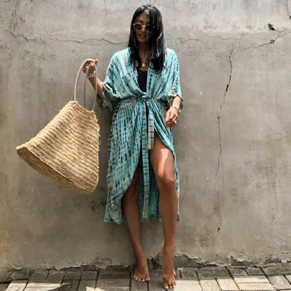 Tie Dye Stripe Swimsuit Cover Ups - Image 2