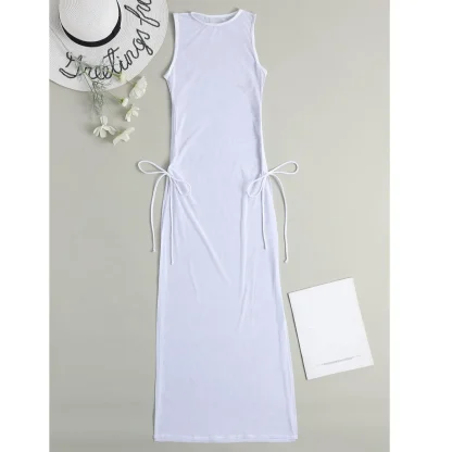 Thigh High Slit Dress Swimsuit Cover Ups - Image 6