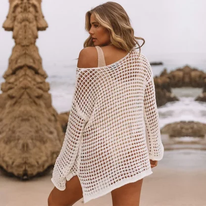 Fishnet Slash Neck Swimsuit Cover Up - Image 6
