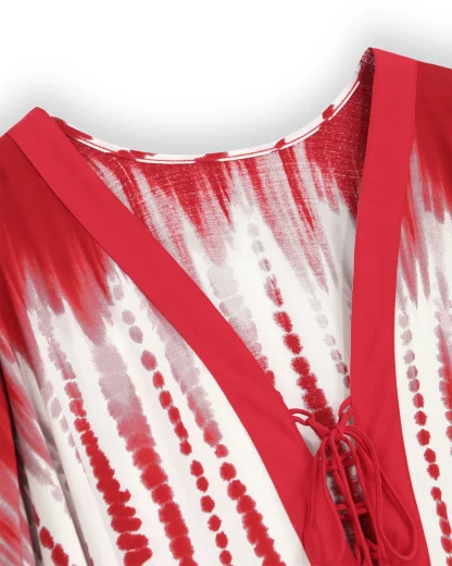 Red Tie-die Dress Swimsuit Cover Up - Image 7