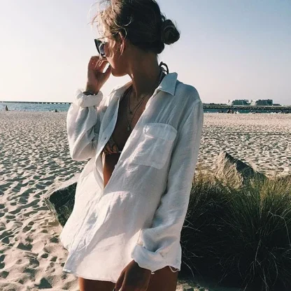 Long Sleeve Shirt Swimsuit Cover Ups - Image 4
