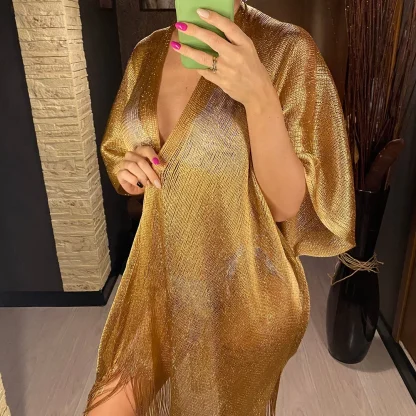 Shiny Tassel Swimsuit Cover Ups - Image 2