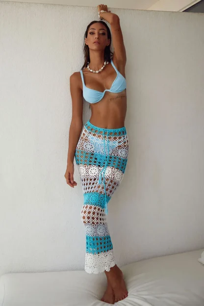 Sexy Crochet Striped Swimsuit Cover Ups - Image 7