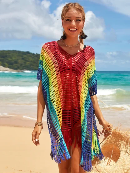 Colorful Mini Dress Swimsuit Cover Up - Image 7