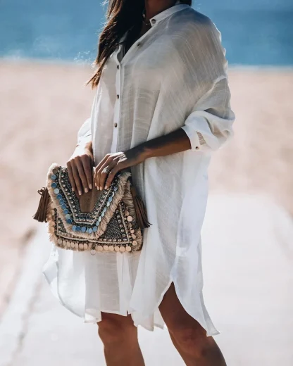 Loose Shirt Dress Swimsuit Cover Ups - Image 3