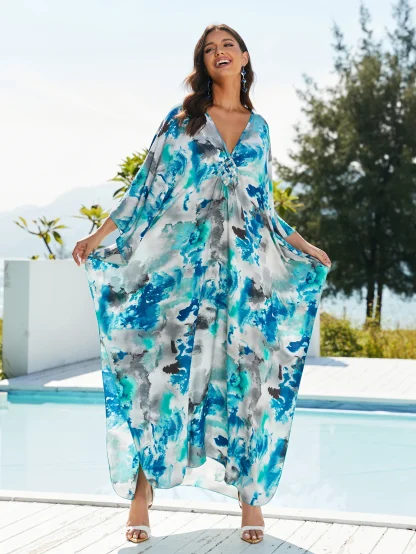 V-neck Long Dress Swimsuit Cover Up - Image 6