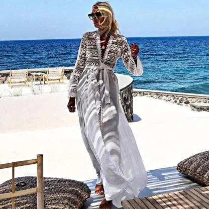 White Long Dress Swimsuit Cover Up - Image 2