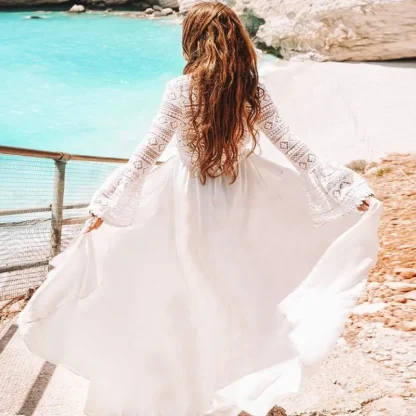 White Long Dress Swimsuit Cover Up - Image 4