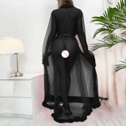 See-through Long Robe Swimsuit Cover Up - Image 3