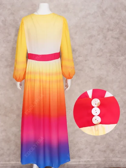 Gradient V-neck Dress Swimsuit Cover Up - Image 6
