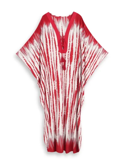 Red Tie-die Dress Swimsuit Cover Up