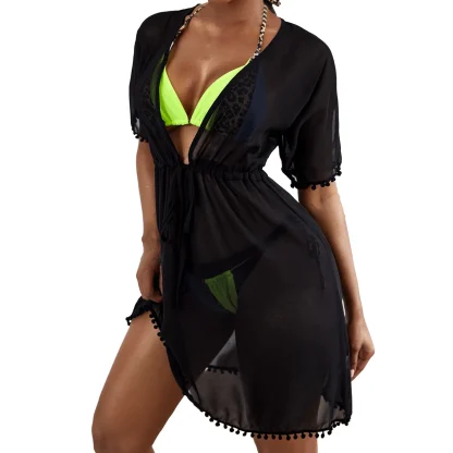 Mesh Black Dress Swimsuit Cover Up - Image 2