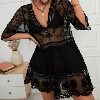 Sexy Sheer Lace Swimsuit Cover Ups - Image 2