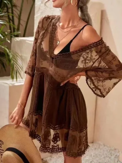 Sexy Sheer Lace Swimsuit Cover Ups - Image 5