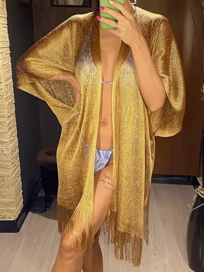 Shiny See-through Swimsuit Cover Ups - Image 5