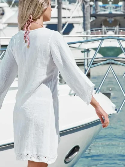 Lace Tassel Tunic Swimsuit Cover Up - Image 2